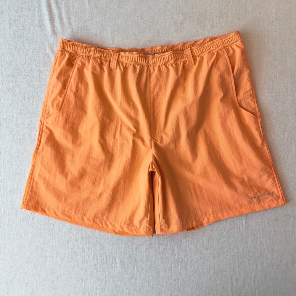 Columbia PFG Backcast III Water Shorts Mens 1X Orange Fishing Trunks